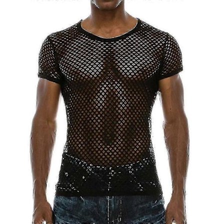 Miesten verkkokankainen läpinäkyvä verkkopaita, seksikäs