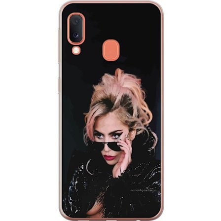 Kompatibelt Mobildeksel til Samsung Galaxy A20e Lady Gaga portrett med solbriller og dramatisk sminke i mørk glamorøs stil