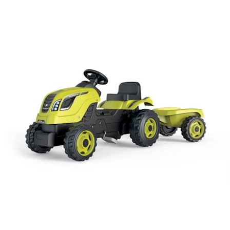 Smoby Farmer XL Pedal Tractor + Trailer - Green