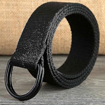 2-pakning Herre Canvas Belte Med Dobbel D-ring, Slitesterkt Og Justerbart Casual Web Belte