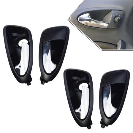 4st främre vänster & höger ABS Anti-Slip Dörrhandtag Kompatibel med Seat Ibiza 2009-2017 6J1837114A 6J1837113A(2)