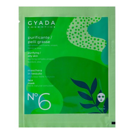 Gyada Cosmetics Maschere Viso in Tessuto Maschera In Tessuto Purificante / Pelli Grasse N. 6 15ml - Maschera Purificante viso