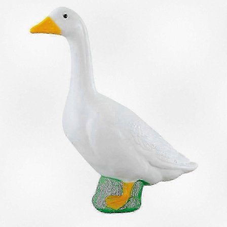2025 Stor Hvit Plast Gås Hagedekorasjon, fra Gaggleville, Utendørs Plendekorasjon, 43 cm Høy, Egnet for Hagedekorasjon