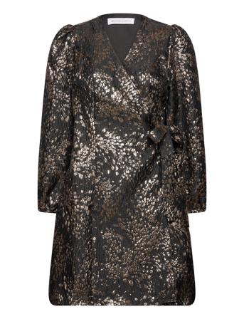 Slfpaula-Siv Golden Leo Ls Short Dressb Selected Femme Black