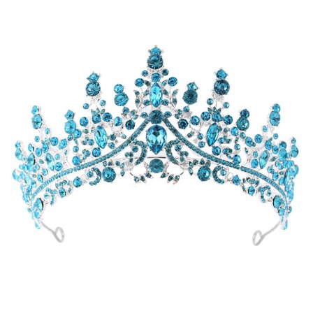 Legering Crown Wedding Tiara Crystal Rhinestone Crown BLÅ