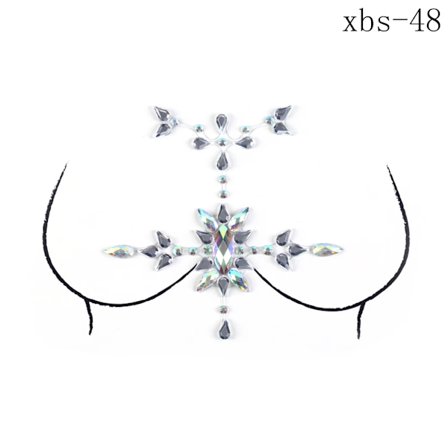 Musikfestival Kristall Borr Harts Bröst Tatuering Klistermärken Mode Självhäftande Akryl Scenframträdande Bröstvårta Sexiga Dekorationer