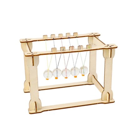 Newtons vugge DIY Fysik Gadget Håndlavet Samlesæt Træ Skrivebordslegetøj Pædagogisk Legetøj Videnskabeligt Eksperiment Legetøj til Hjemmekontor[D]