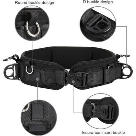 Multifunksjonelt belte med krok for SLR/DSLR-kameraer, kamerabelte for midjen, hurtigfeste, trykkavlastende belte egnet for fjellklatring