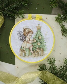 Broderikit Flexibillede Lille juleengel - Abris Art