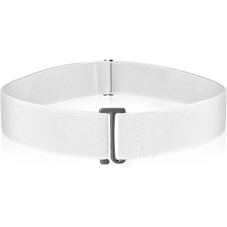 Usynlige bælter til kvinder, elastisk strækbælte justerbart med fladt spænde, ingen synlige taljebælter til jeans, bukser og kjoler Hvid