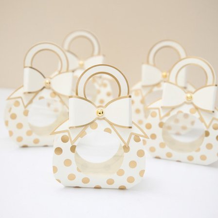 10 STK Bryllupsfavoritæske Chokolade Slikæsker BEIGE