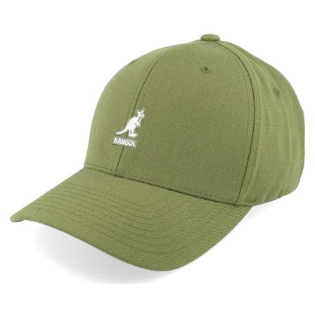 Kangol - Grön flexfit Keps - Wool Baseball Olive Flexfit @ Hatstore