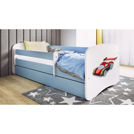 Kocot Kids Barnsäng - Babydreams Blå - Racing Car Med Låda Och Madrass 160x80 Cm - Litenleker