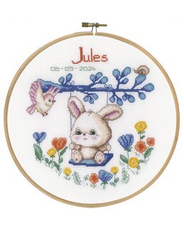 Broderikit Fødselsbillede Kanin - Vervaco