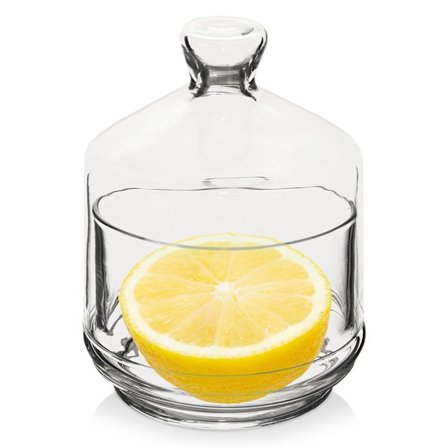 Elegant citronskål med låg i gennemsigtigt glas