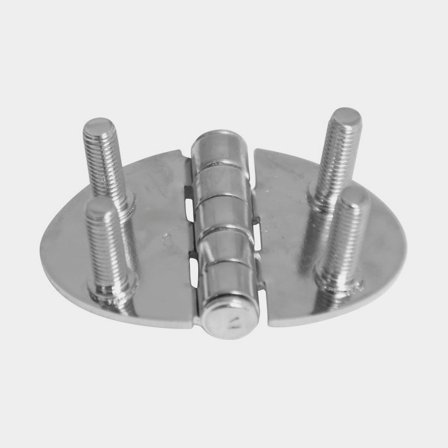 Luckgångjärn Roca, 51 x 35 mm, med centrerad gångjärnsled + fasta bultar, syrafast rostfritt stål (AISI 316)