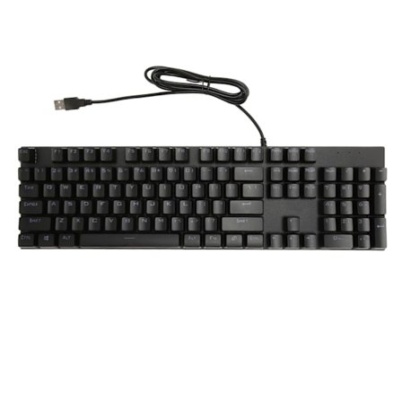 Mekanisk tastatur i fuld størrelse 104 taster USB-kablet gamingtastatur med numerisk tastatur Rød kontakt til Windows Sort
