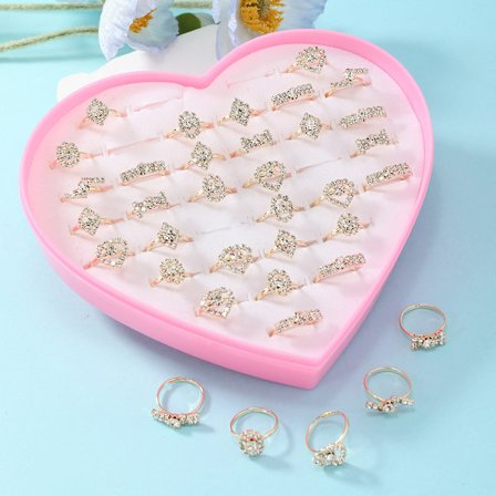 Moteringsring Mote Tegneserie Jenter Smykker Krystall Edelsten Prinsesse Smykker Justerbar Ring I