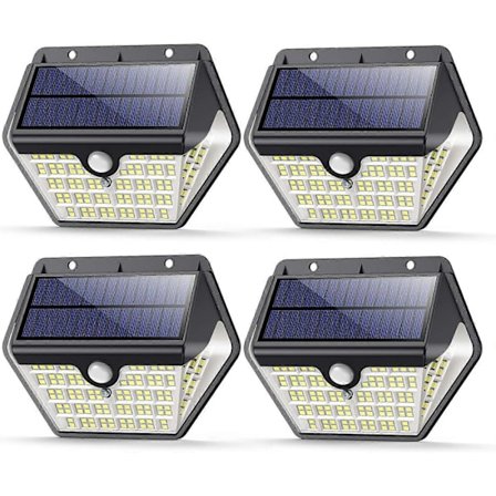 Utomhus Solarlampa 150 LED 4-pack 2000mAh 1200LM Trådlös Vägglampa