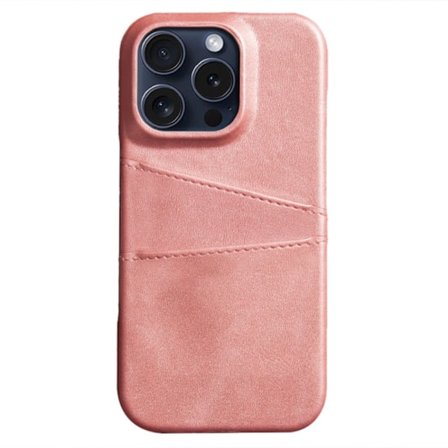SKALO iPhone 16 Pro PU-læder Kortholder Cover - Rosa guld