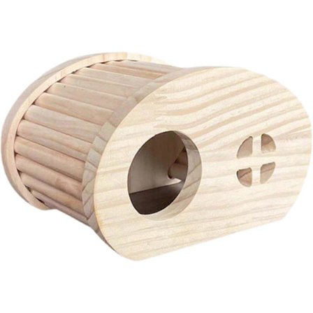 Litet trähus för smådjur, hamsterhus, trähamsterhabitat, habitat (FMY)