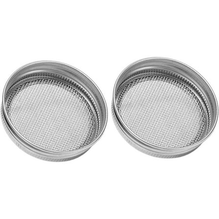 Lokk for Mason Jar Tilbehør Vanlig Silfilter Lokk Munnkrukker Lokk Spirelokk for Vanlige Munnkrukker (70 mm)