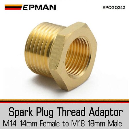 EPMAN Sytytystulpan Kierreadapteri 18mm - 14mm Messinkiadapteri (M14 & M18) EPCGQ242