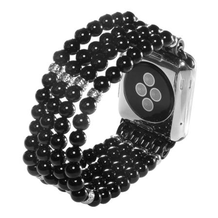 Rannekoru helmiä Apple Watch -rannekkeille 38/40/41mm, joustava helmillä koristeltu venyvä korvaava ranneke Iwatch-sarjalle SE 8/ 7/6/ 4/5/3/2/1