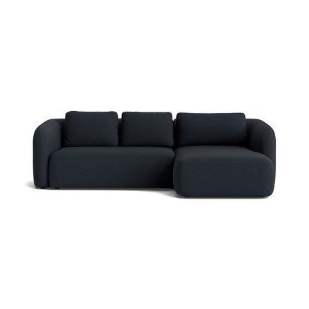 Trapani Chaiselongue-Sofa, rechts in Loop Dunkelblau, modernes Design mit hochwertiger Polsterung für maximalen Komfort, Höhe 86cm.