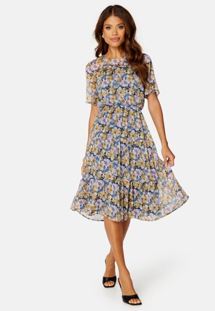 Bubbleroom Occasion Brie Midi Dress Dark blue / Floral Klær
