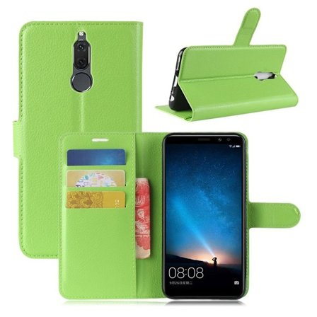 Huawei Mate 10 Lite Enfärgat skinn fodral - Grön