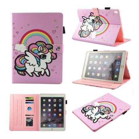 iPad Air (2019) mønster lædercover - enhjørning og regnbue Multicolor