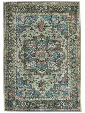 Alfombras Cocina Georgia Oriental 300X400 Algodón Verde/Multicolor Grande