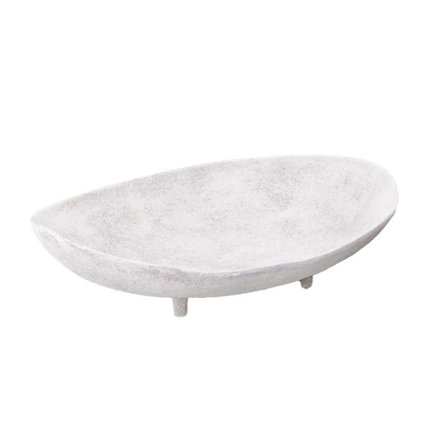 Valkoinen alumiininen kulho jalustalla 45x33x12 cm