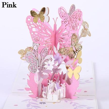 3D Pop-up Bukett Papir Blomster ROSA ROSA Pink