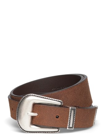 Anderson's Western Belt - Suede Brown - 3,5-2,5 Cm - Brown - 90