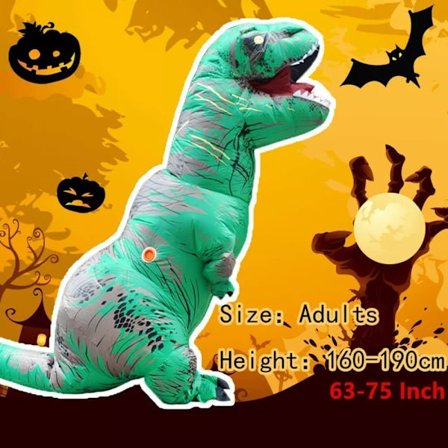 Højkvalitets Oppustelig T-Rex Dinosaur Kostume Halloween Udklædning til Voksne_TF_TF