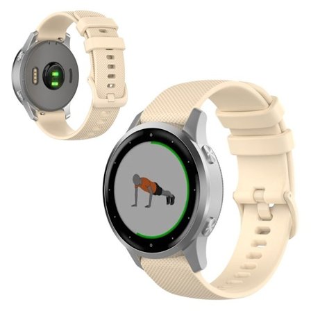 Garmin Vivomove 3S / Vivoactive 4S klockarmband i silikon med rutnätstextur - Beige