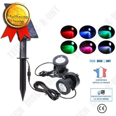 TD 2-pack Solar RGB LED spotlights Utomhus trädgårdsdäck Uteplats ljusdekoration inomhus utomhus atmosfär