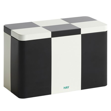 Hay Tin Container, medium, black/off-white - Off white/black | KitchenOne