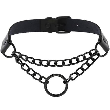 Hjärta Läder Choker Punk PU Halsband Goth Choker Mjukt Halsband Kedja för Kvinnor Flickor Gåvor