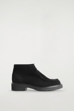 COS Women's Lace-Up Suede Ankle Boots in Black