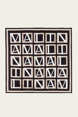 Malina - Sidensjal 65x65 - One Size - Monogram