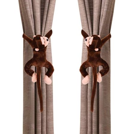 2 stk. Gardinbindere Søde Abe Gardin Clips Reb Gardinholder Spænder Dekorative Gardin Holdbacks