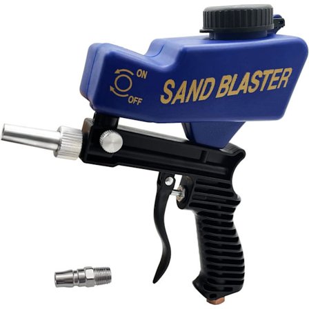 Sandblæsningspistol-sæt - Sandblæsningsværktøj til fjernelse af maling, pletter, rust og rengøring af overflader (blå)