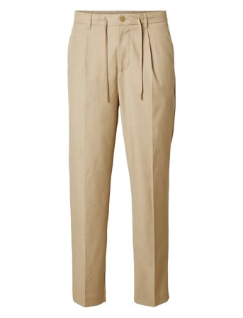 Slh190-Reg Tapered Leroy Pleat Pant Noos Beige Selected