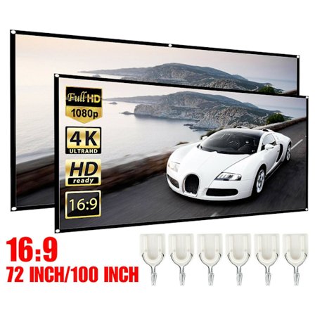 Manuell Nedtrekkbar Projektorskjerm Hjemmekino Film