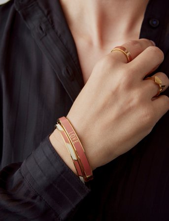 Design Letters Striped Candy Bangle - Purple - L:6.5CM