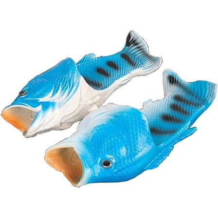 Blå strand kreativa fisk skor unisex EVA dusch tofflor sommar barn roliga djur halkfria slitstarka sandaler 44-45EU