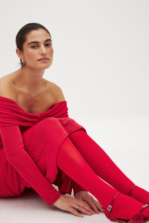 NA-KD Tights - Strumpor och strumpbyxor - Röd - Medium/Large